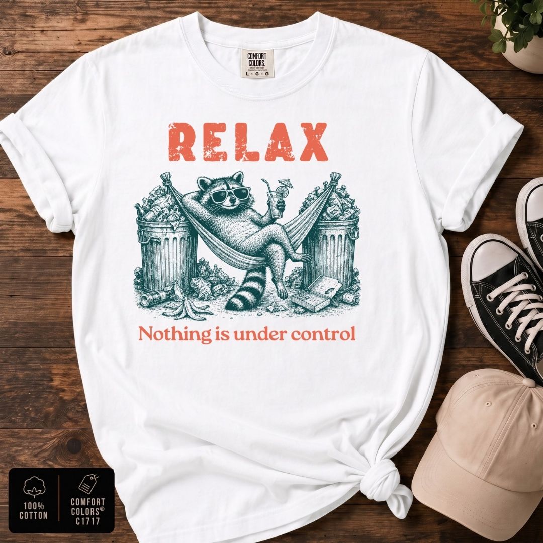Relax Raccoon T-Shirt | Funny Raccoon Graphic Tee