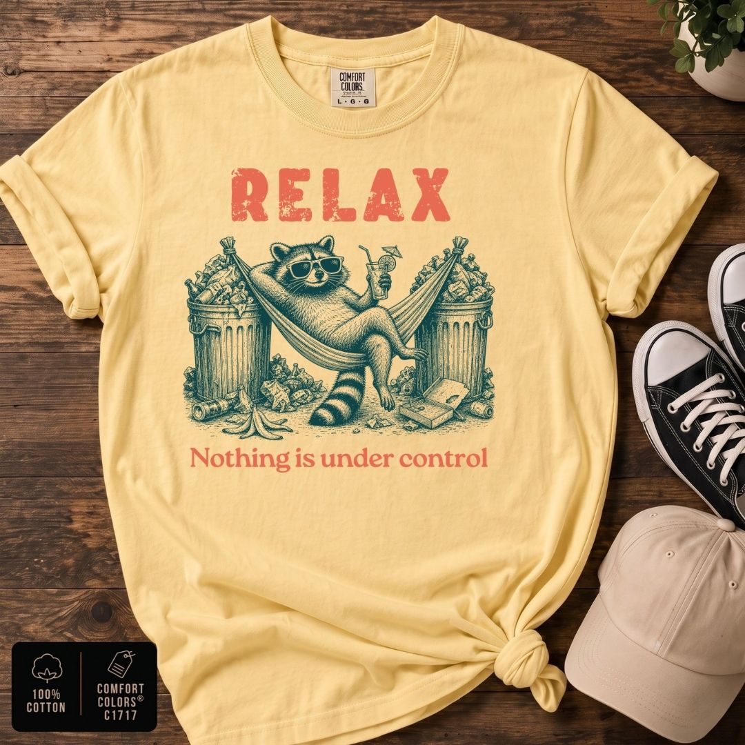 Relax Raccoon T-Shirt | Funny Raccoon Graphic Tee