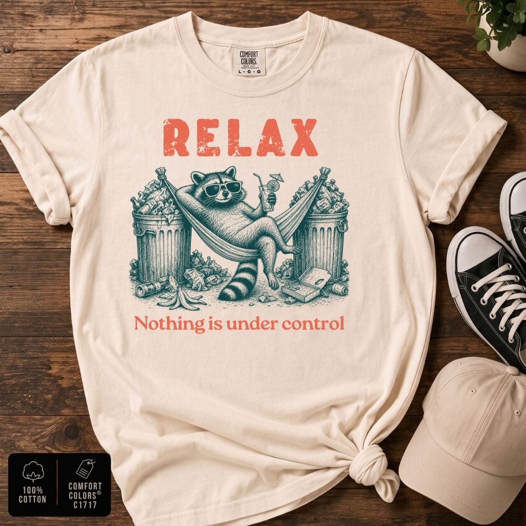Relax Raccoon T-Shirt | Funny Raccoon Graphic Tee